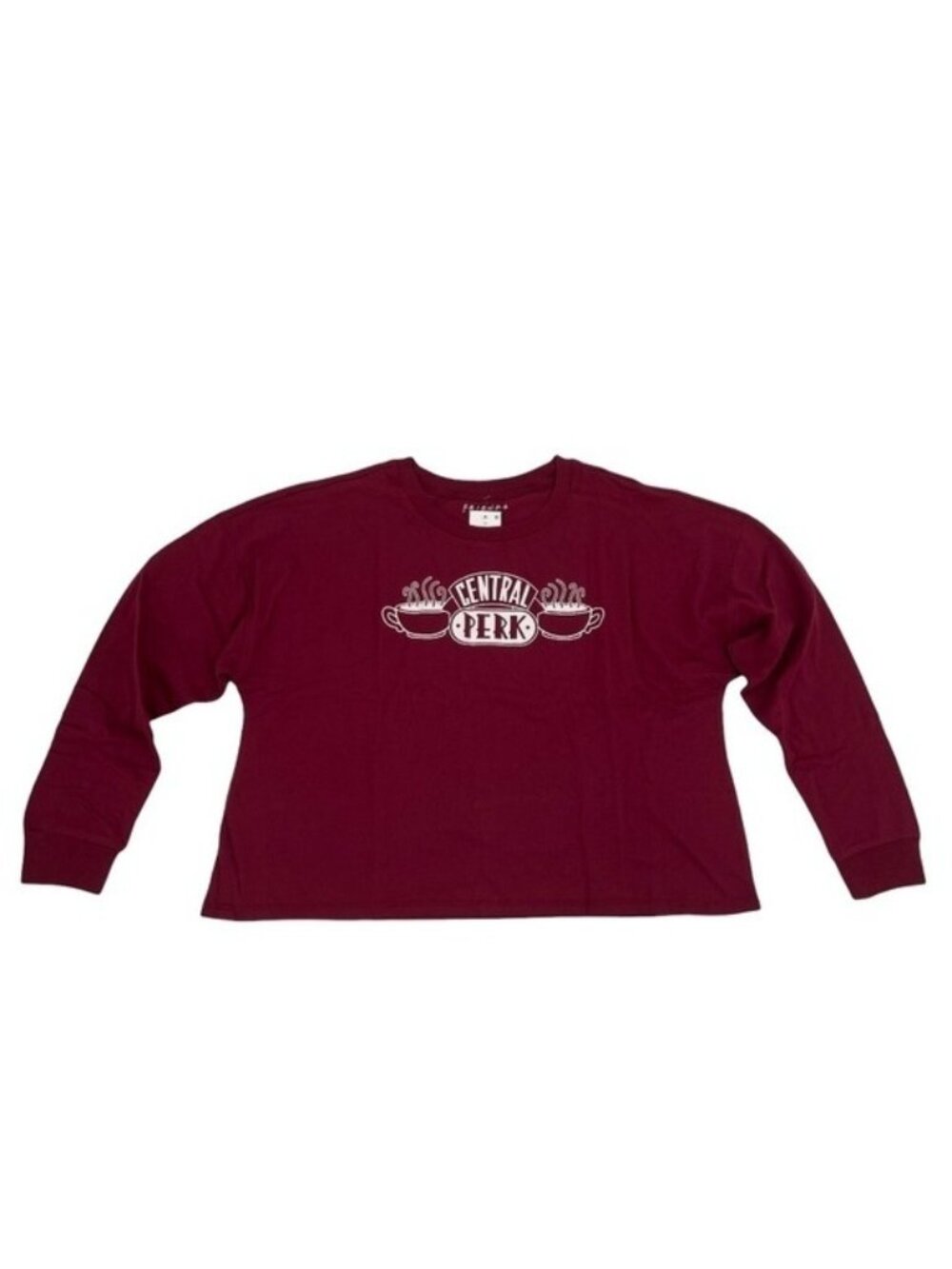 Friends Central Perk Maroon Long Sleeve T-Shirt XXL Cotton Blend